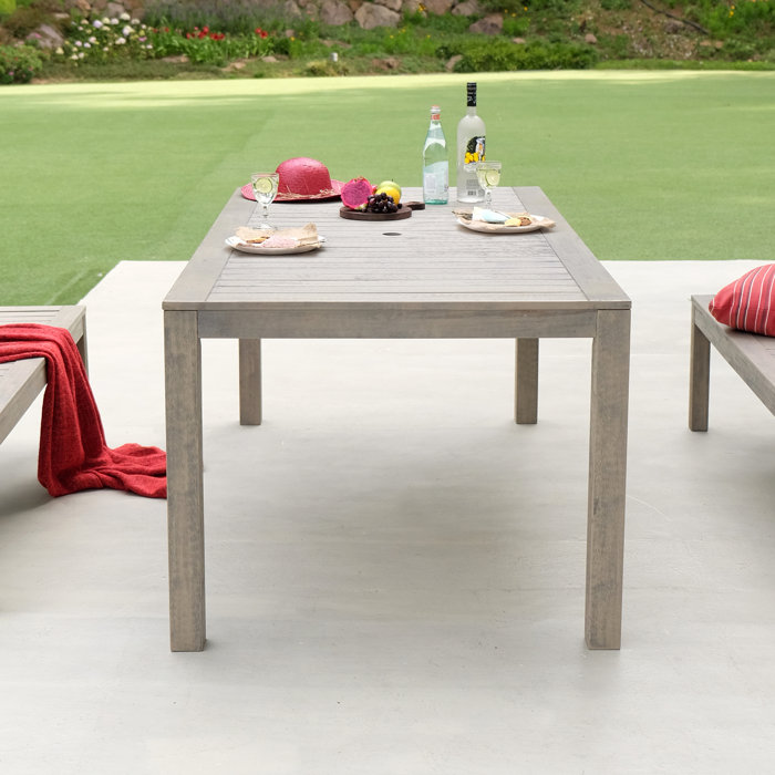 August Grove® Krum Mahogany Outdoor Dining Table & Reviews Wayfair